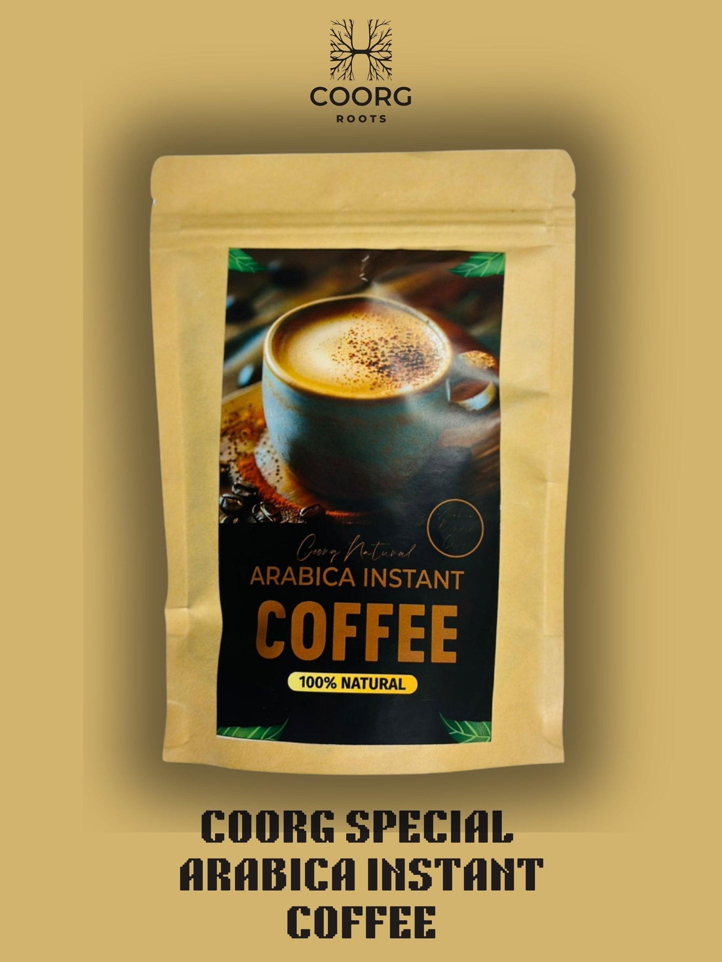 Coorg natural arabica instant coffee powdr packet