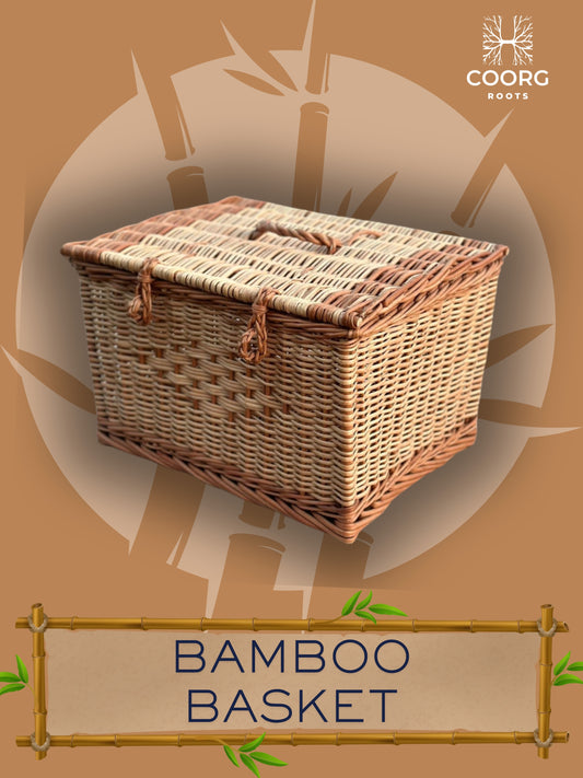  Handwoven Bamboo Storage Basket. 